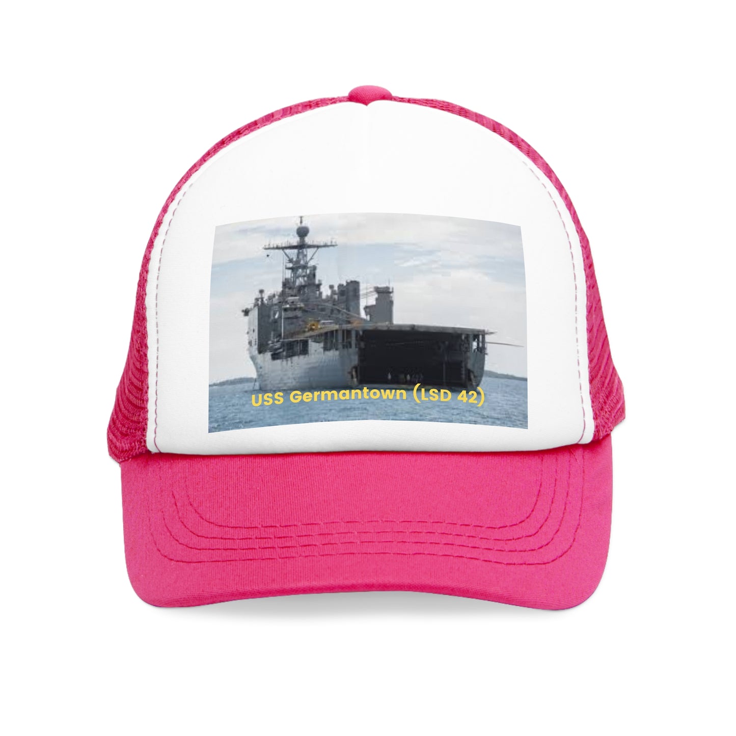 USS Germantown (LSD 42) Navy POD Smileandlaughtees Mesh Cap