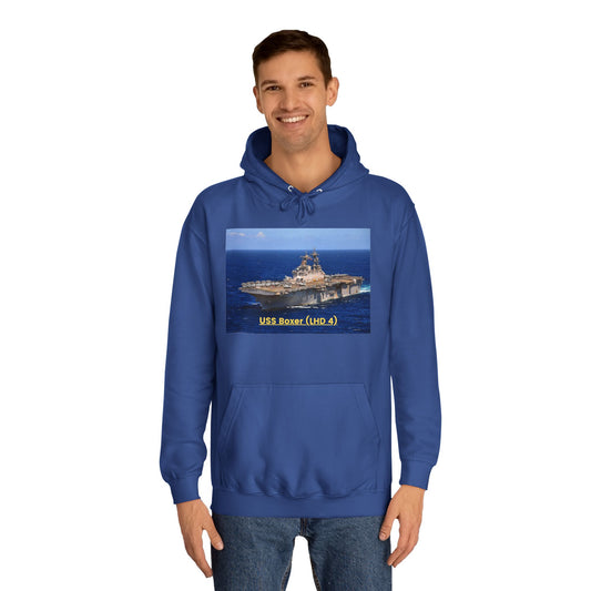 USS Bataan (LHD 5) Navy POD Smileandlaughtees Unisex College Hoodie