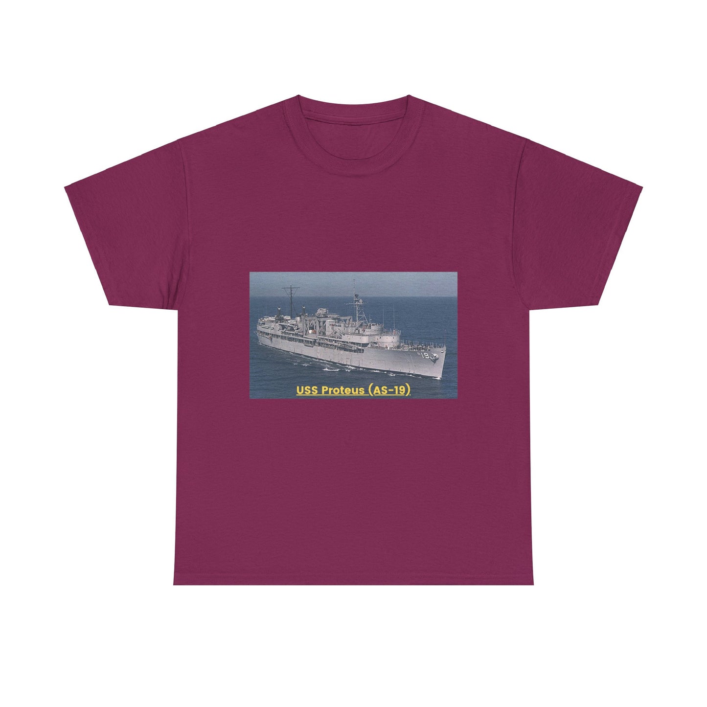 USS Proteus (AS-19) Navy POD Smileandlaughtees Unisex Heavy Cotton Tee T-Shirt