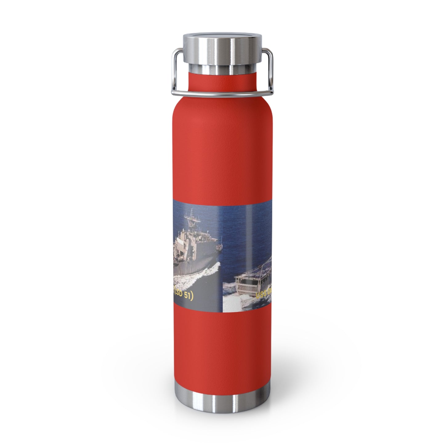 USS Oak Hill (LSD 51) Navy POD Smileandlaughtees Copper Vacuum Insulated Bottle, 22oz