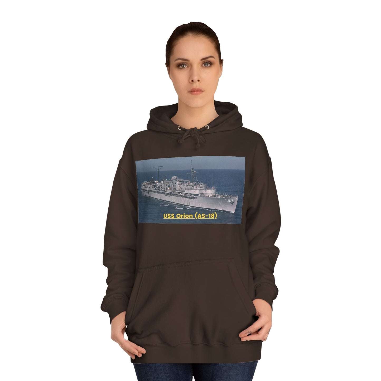 USS Orion (AS-18) Navy POD Smileandlaughtees Unisex College Hoodie