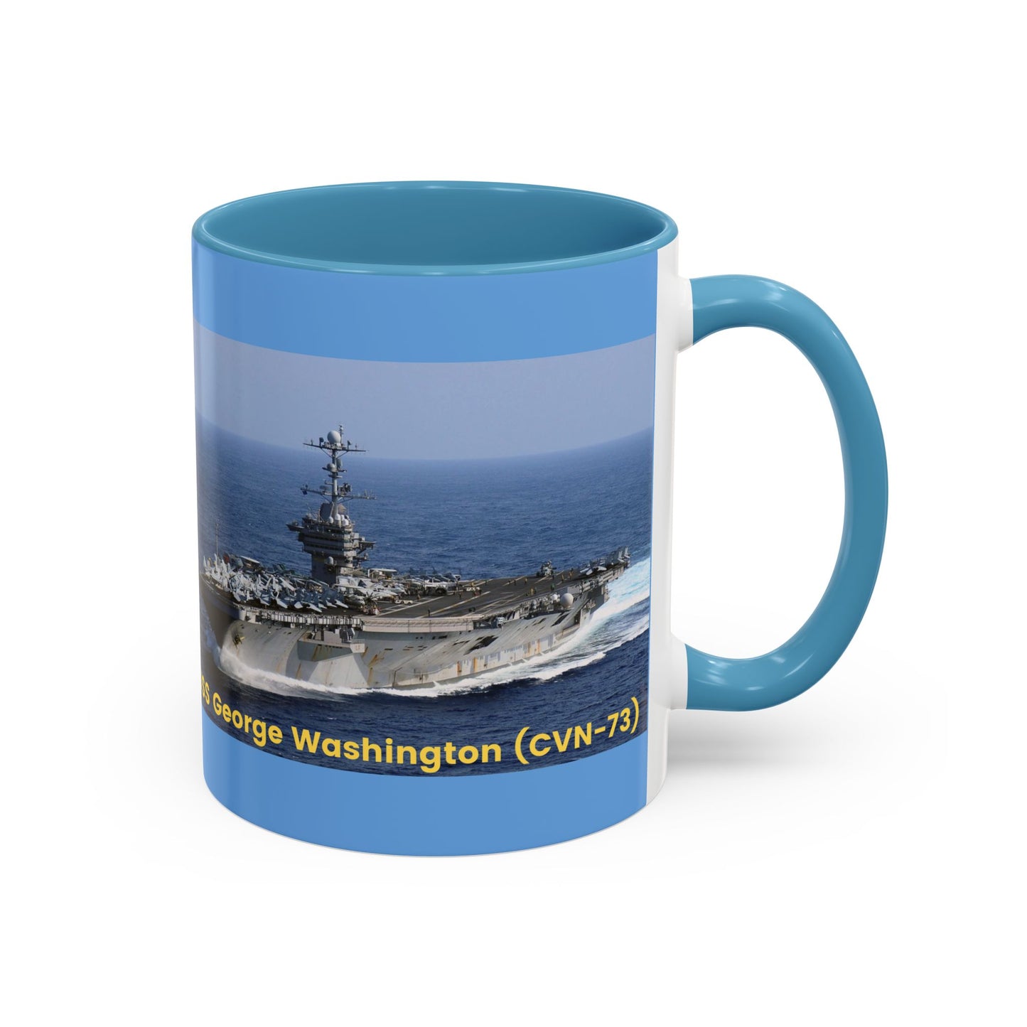 USS George Washington (CVN-73) Navy POD Smileandlaughtees Accent Coffee Mug (11, 15oz)