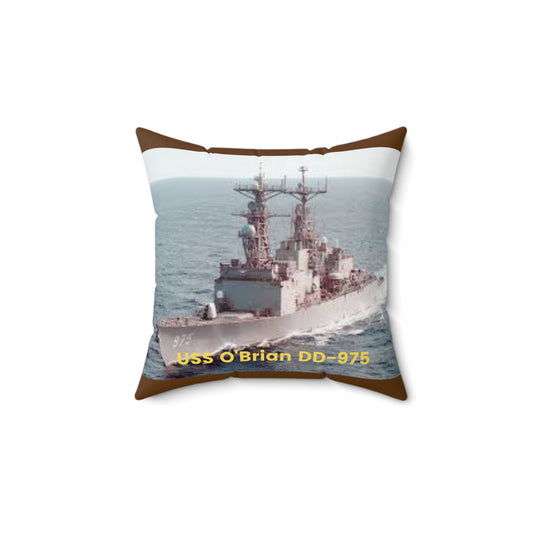 USS O'Brian DD-975 Navy POD Smileandlaughtees Spun Polyester Square Pillow