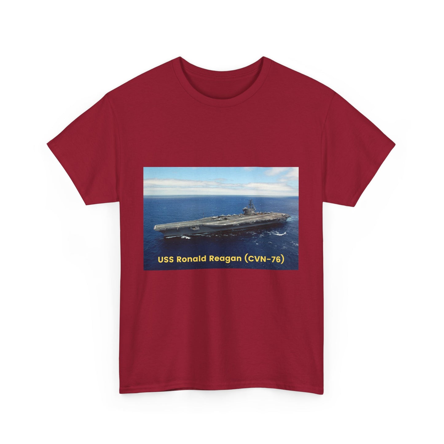 USS Ronald Reagan (CVN-76) Navy POD Smileandlaughtees Unisex Heavy Cotton Tee T-Shirt