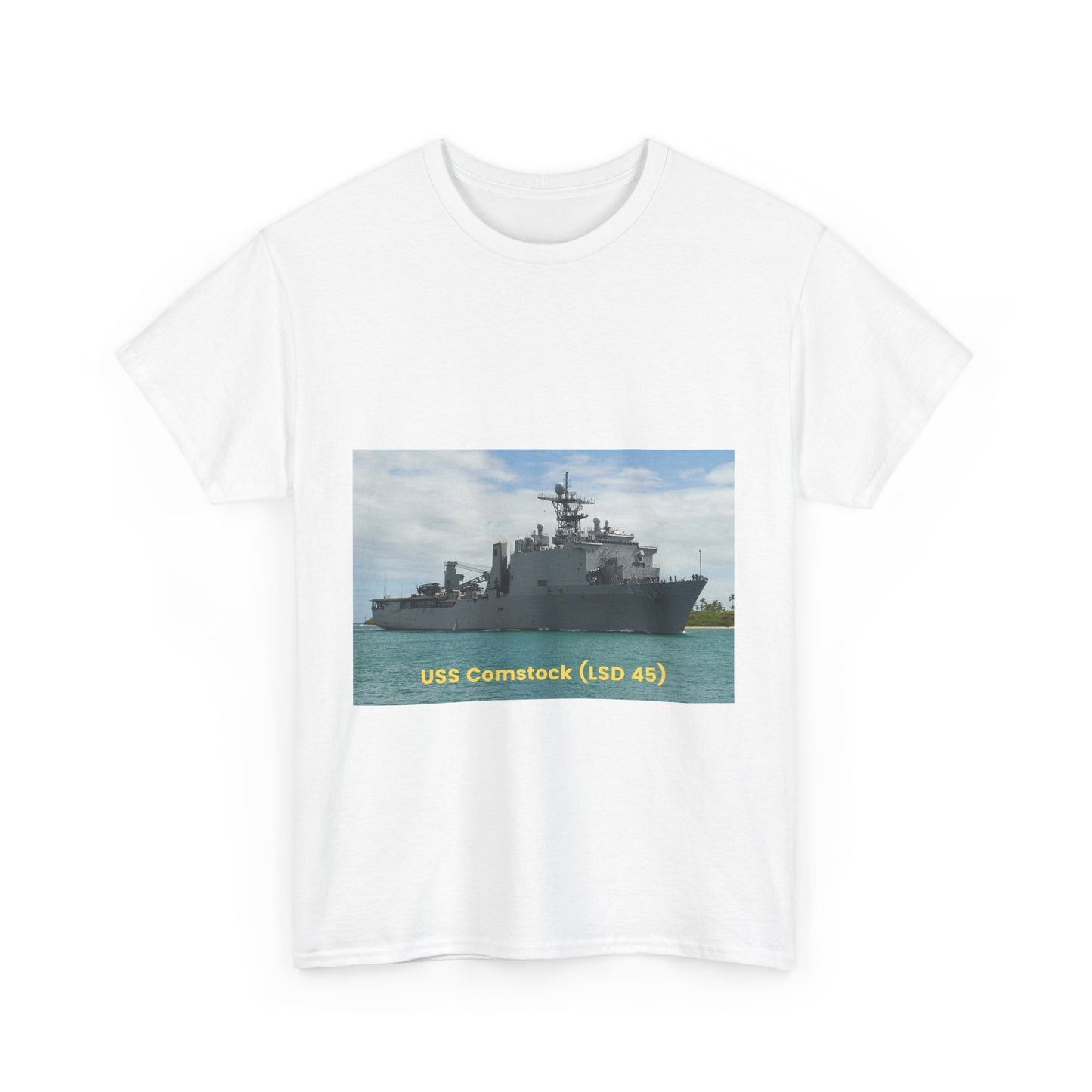 USS Comstock (LSD 45) Navy POD Smileandlaughtees Unisex Heavy Cotton Tee T-Shirt