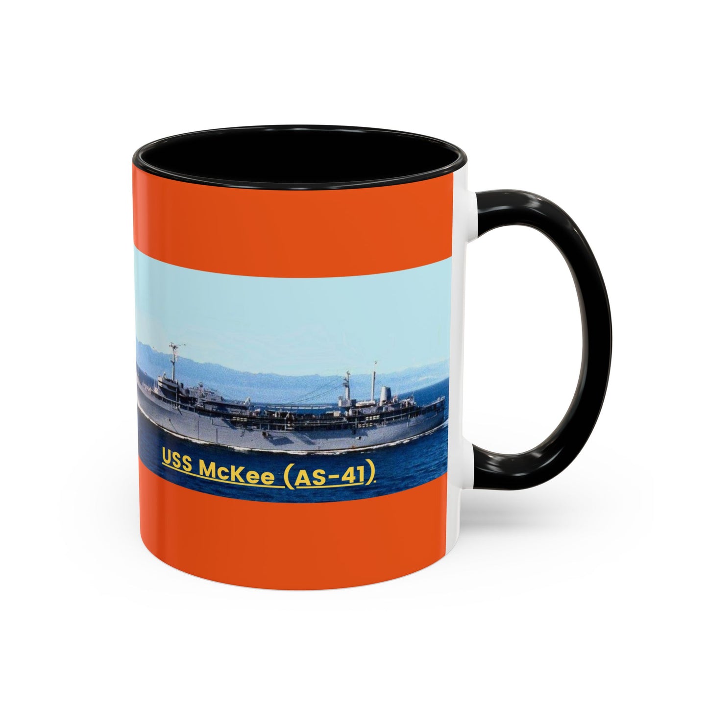 USS McKee (AS-41) Navy POD Smileandlaughtees Accent Coffee Mug (11, 15oz)