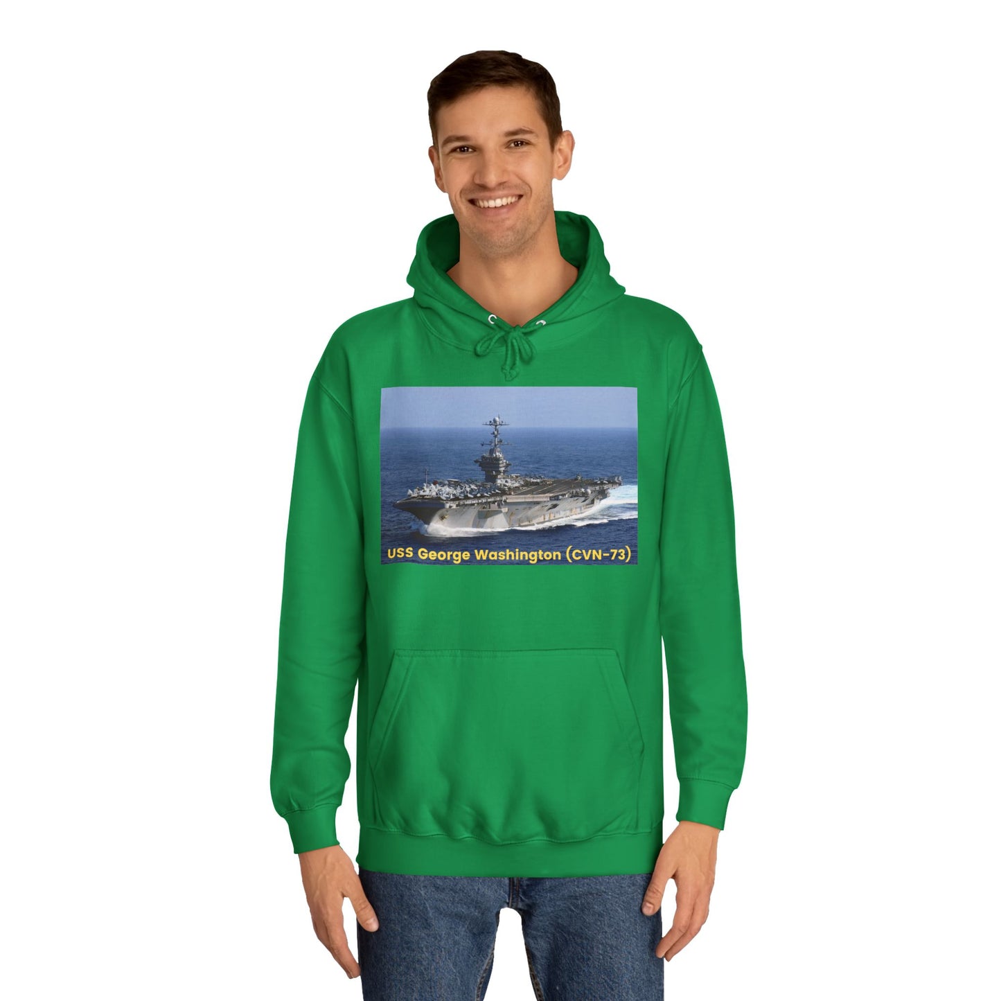 USS George Washington (CVN-73) Navy POD Smileandlaughtees Unisex College Hoodie