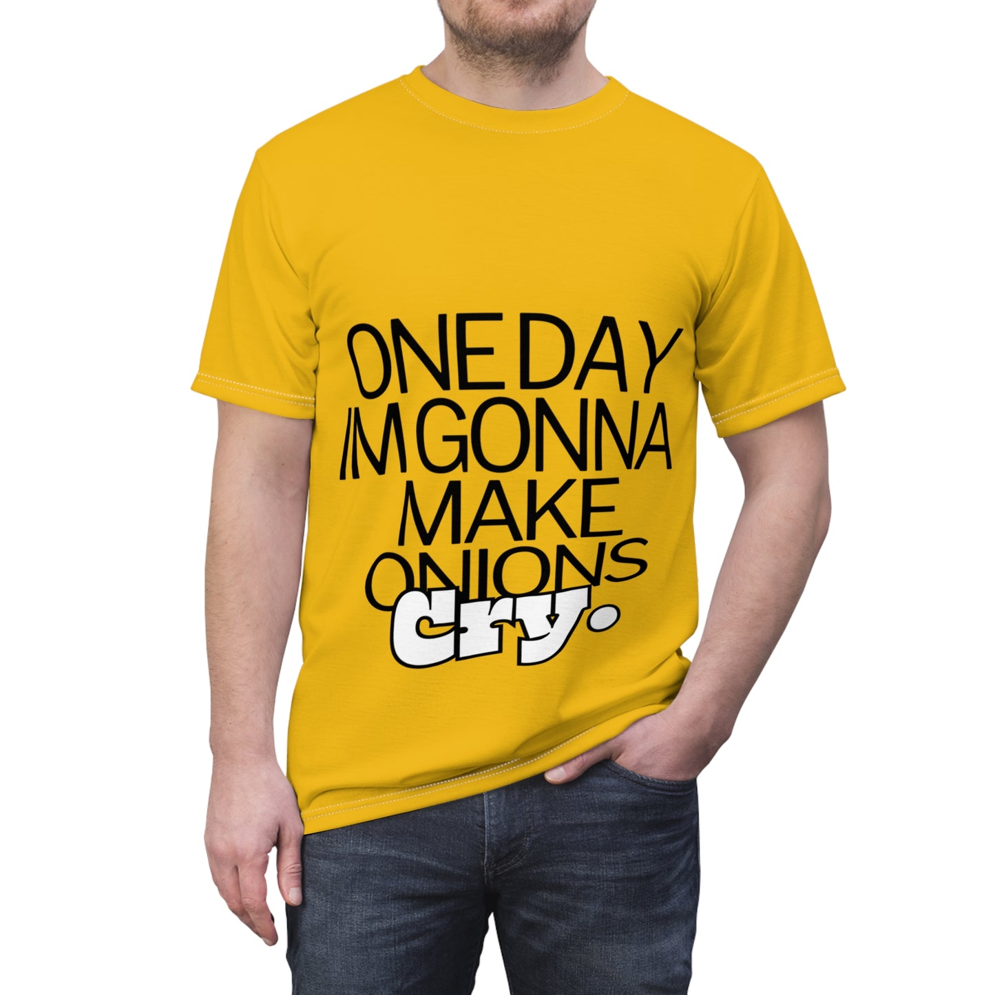 One Day Im Gonna Make  Onions  Cry SmileandLaughTees Unisex Cut & Sew T-Shirt (AOP)