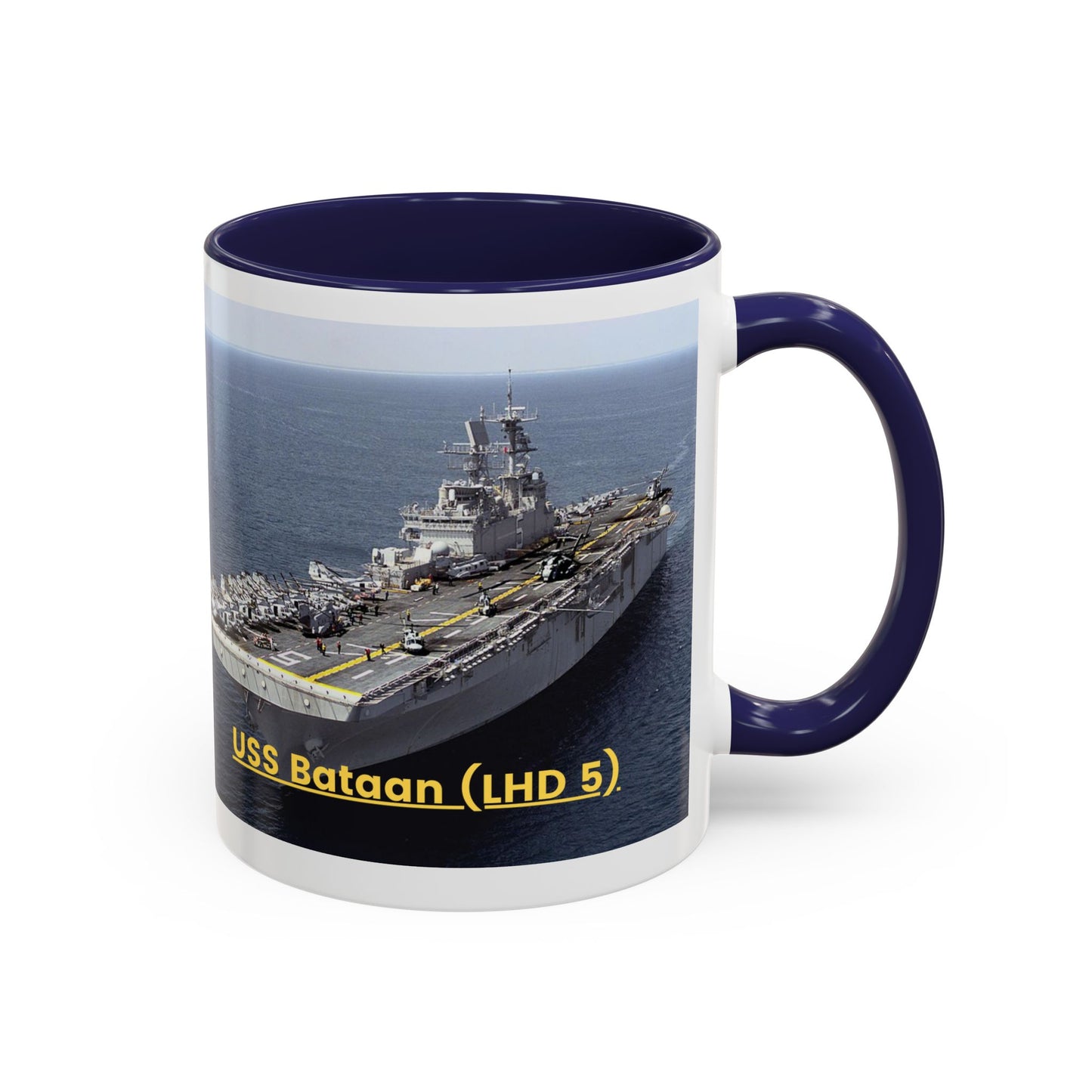 USS Bataan (LHD 5) Navy POD Smileandlaughtees Accent Coffee Mug (11, 15oz)