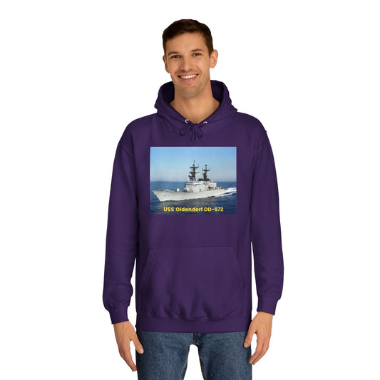 USS Oldendorf DD-972 Navy POD Smileandlaughtees Unisex College Hoodie