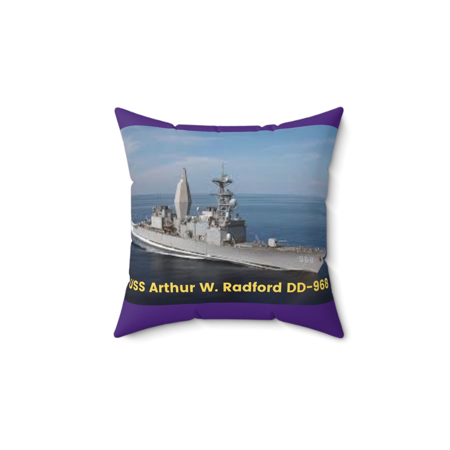 USS Arthur W. Radford DD-968 Navy POD Smileandlaughtees Spun Polyester Square Pillow