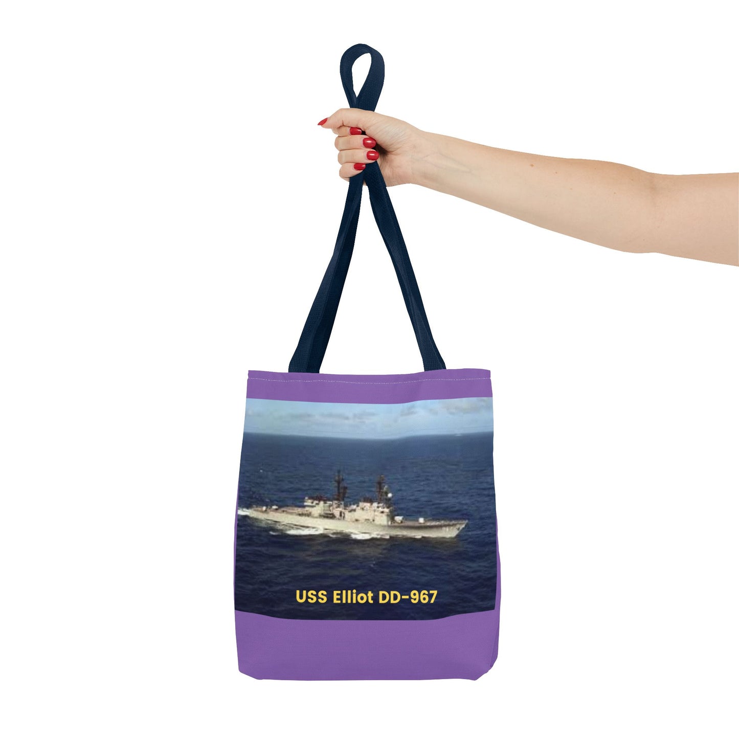 USS Elliot DD-967 Navy POD Smileandlaughtees Tote Bag (AOP)