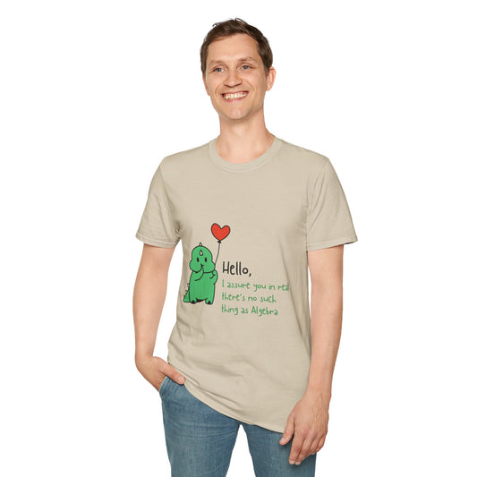 Hello, I Assure Your In Real Life There's No Such Thing As Algebra SmileandLaughTees Unisex Softstyle T-Shirt