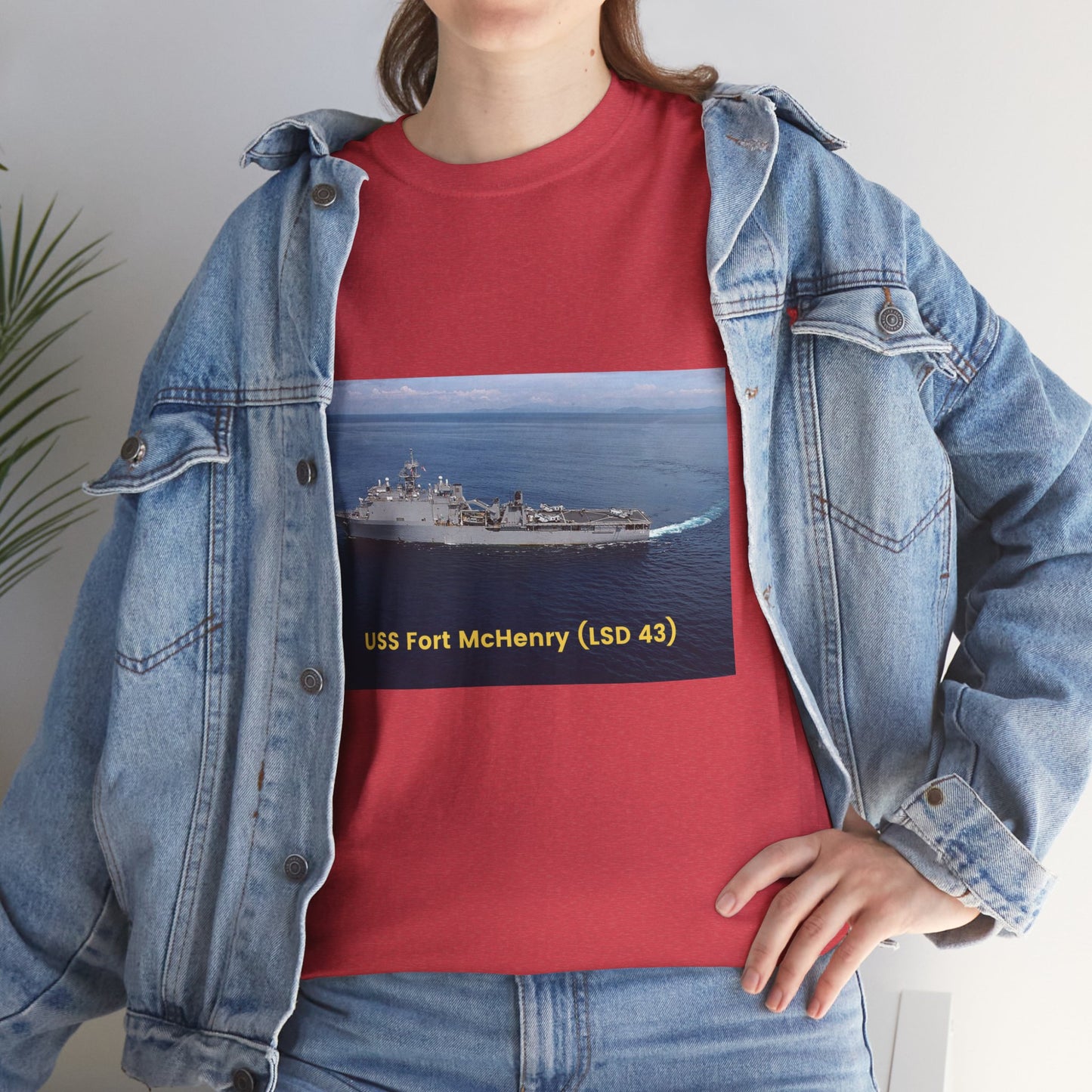 USS Fort McHenry (LSD 43) Navy POD Smileandlaughtees Unisex Heavy Cotton Tee T-Shirt