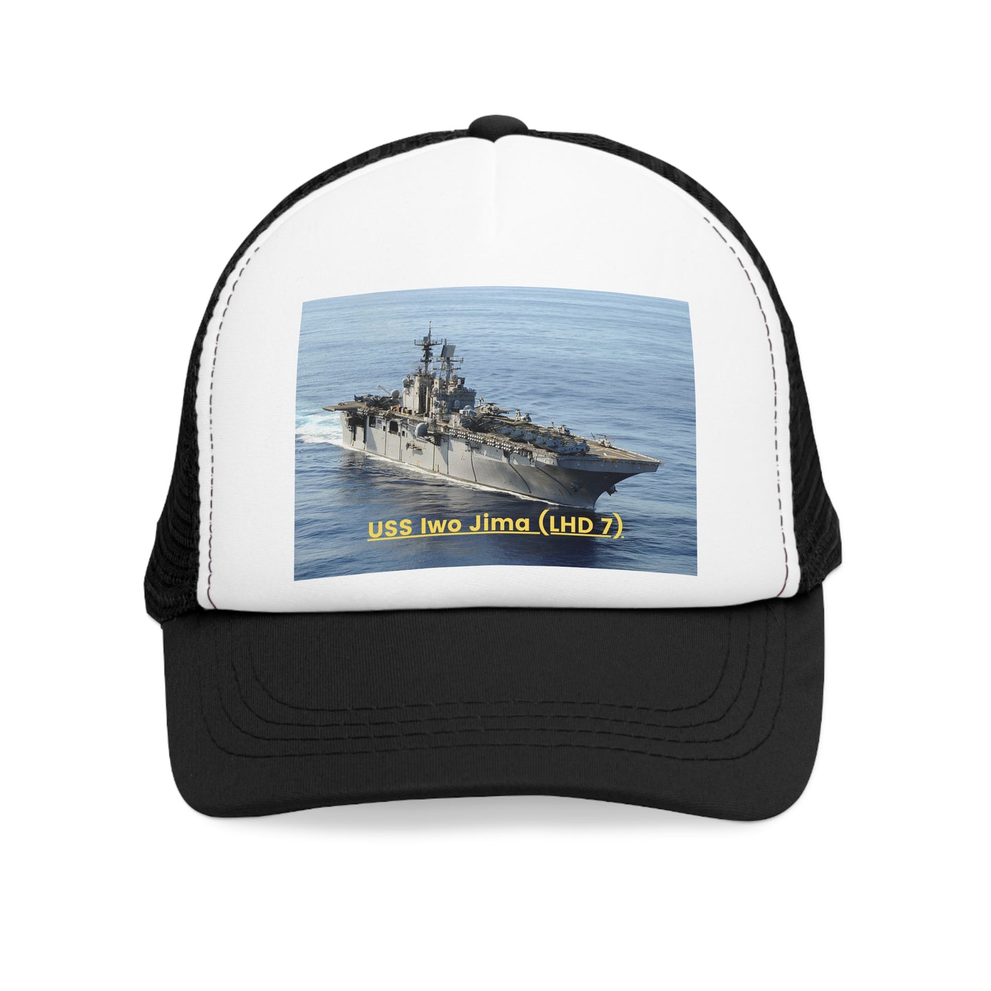 USS Iwo Jima (LHD 7) Navy POD Smileandlaughtees Mesh Cap