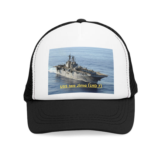 USS Iwo Jima (LHD 7) Navy POD Smileandlaughtees Mesh Cap