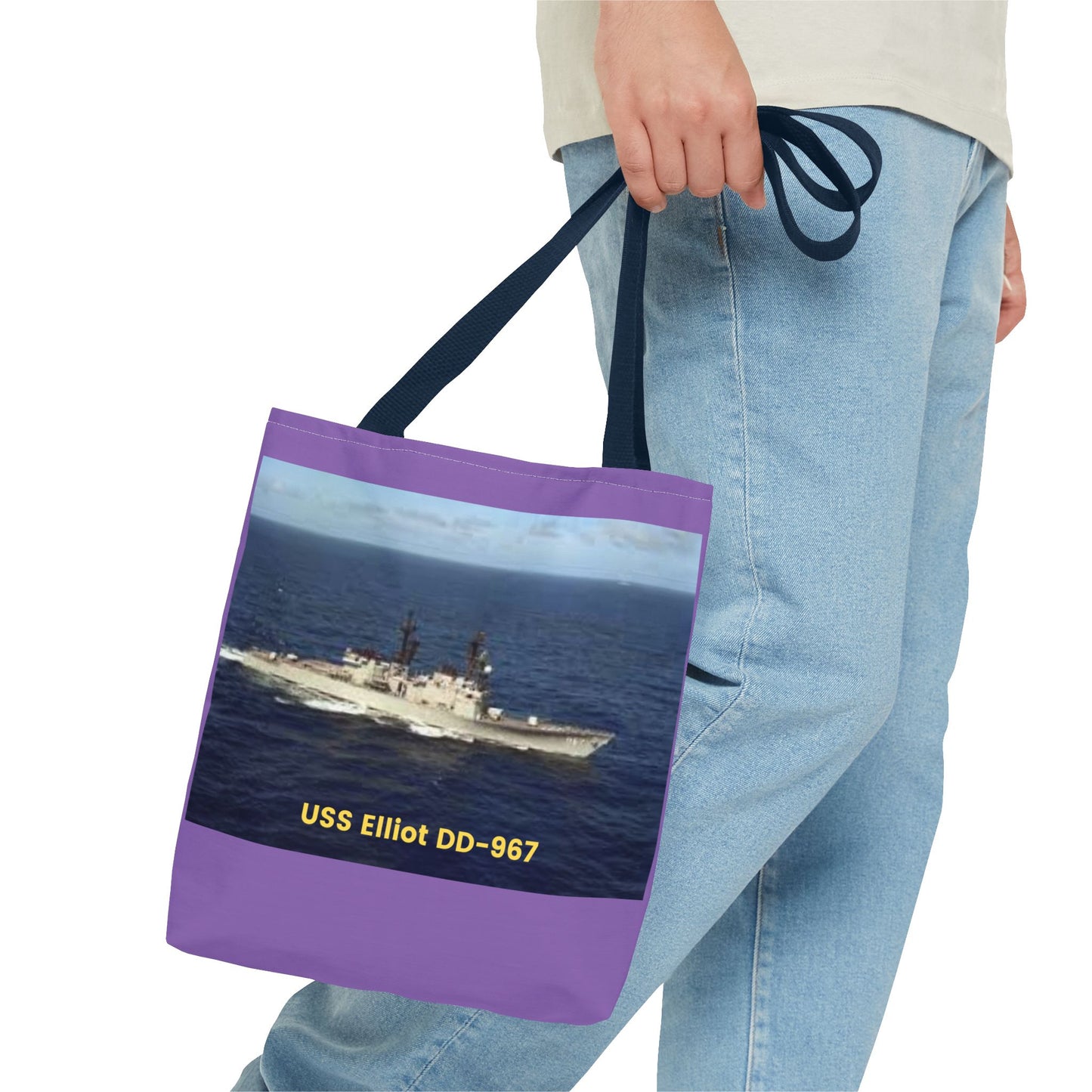 USS Elliot DD-967 Navy POD Smileandlaughtees Tote Bag (AOP)