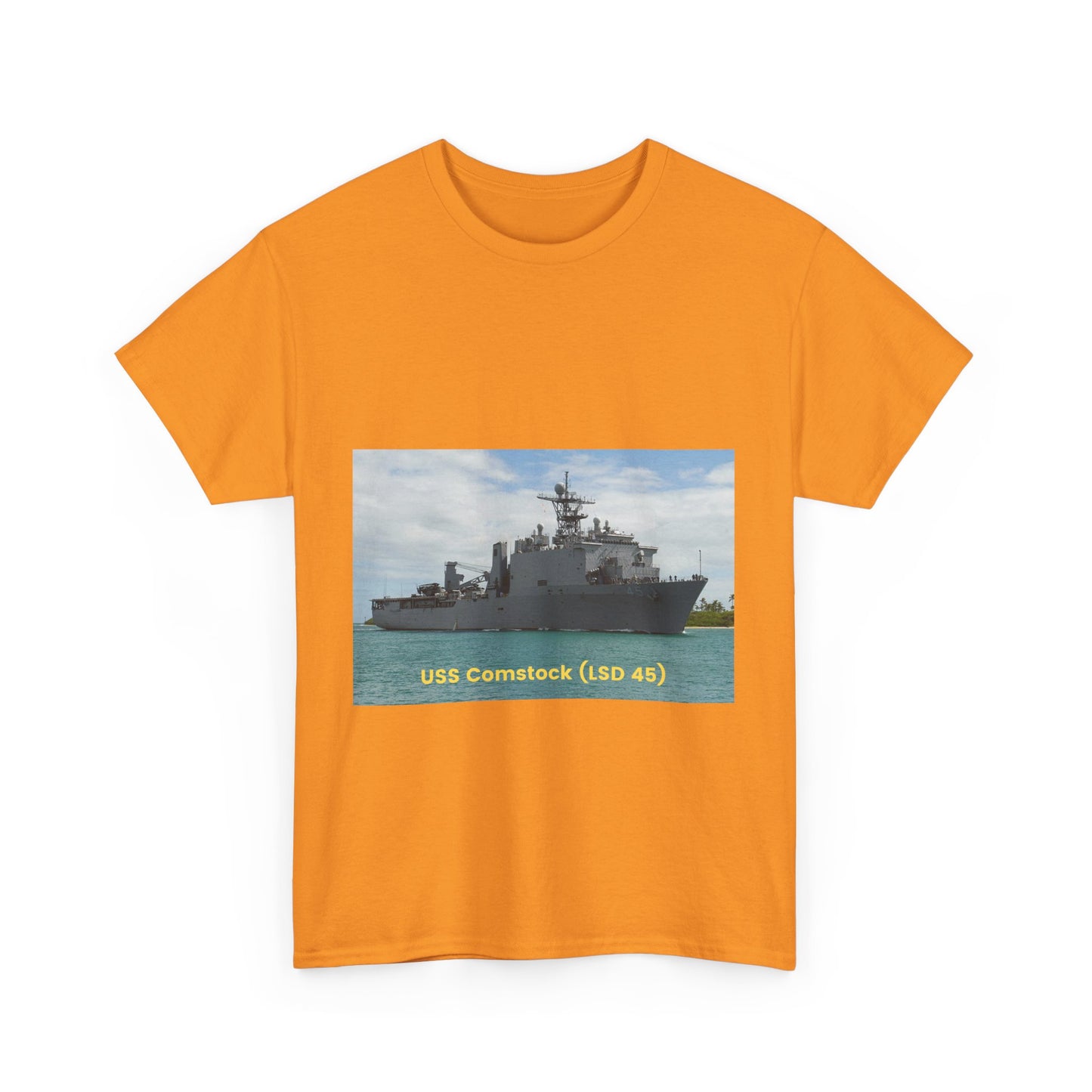 USS Comstock (LSD 45) Navy POD Smileandlaughtees Unisex Heavy Cotton Tee T-Shirt