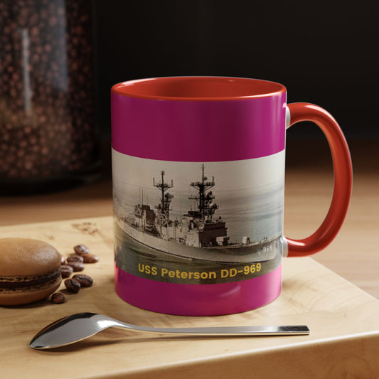 USS Peterson DD-969 Navy POD Smileandlaughtees Accent Coffee Mug (11, 15oz)