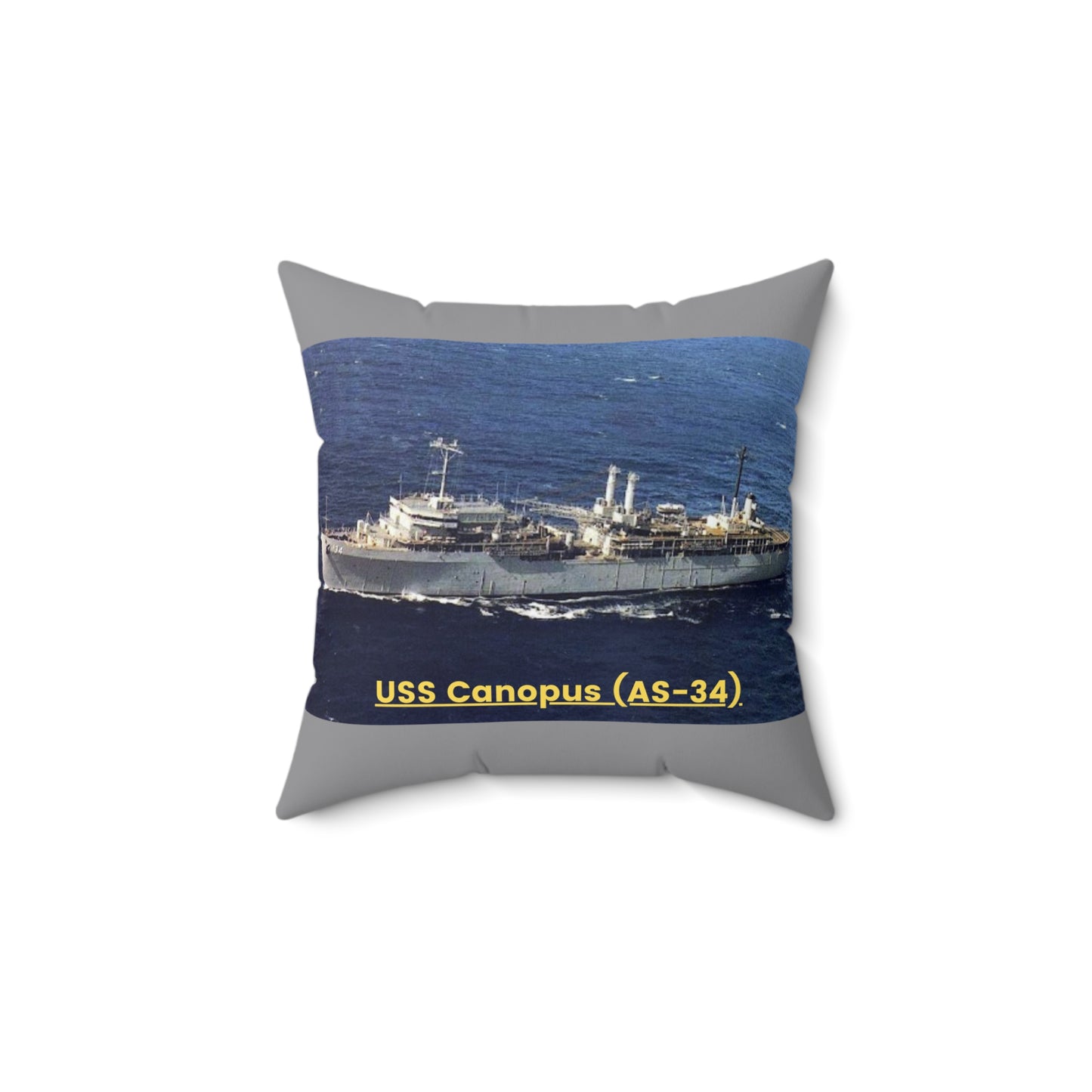 USS Canopus (AS-34) Navy POD Smileandlaughtees Spun Polyester Square Pillow