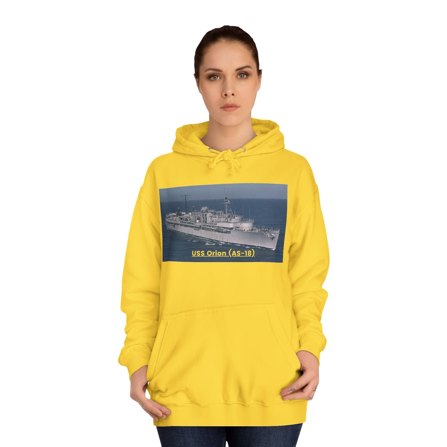 USS Orion (AS-18) Navy POD Smileandlaughtees Unisex College Hoodie