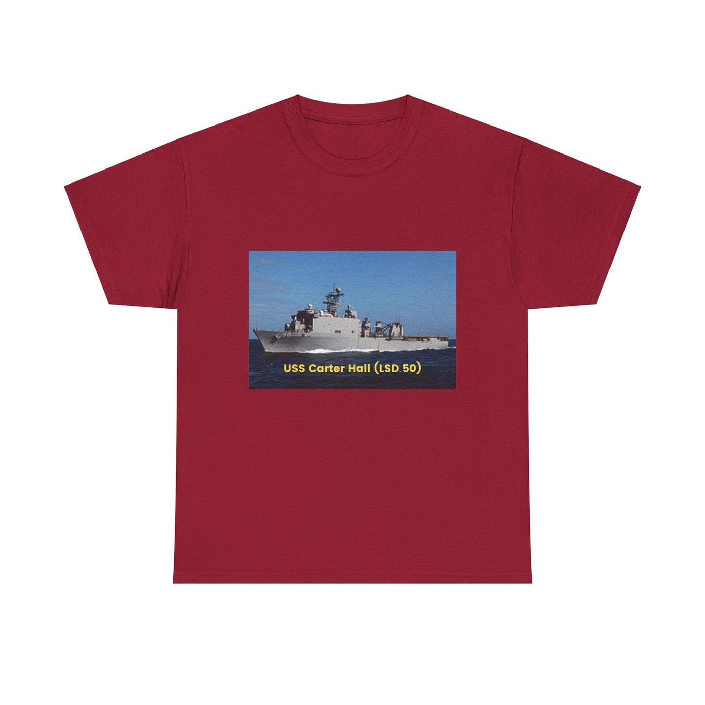 USS Carter Hall (LSD 50) Navy POD Smileandlaughtees Unisex Heavy Cotton Tee T-Shirt