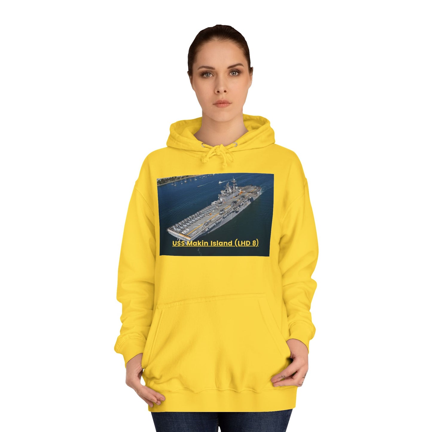 USS Makin Island (LHD 8) Navy POD Smileandlaughtees Unisex College Hoodie