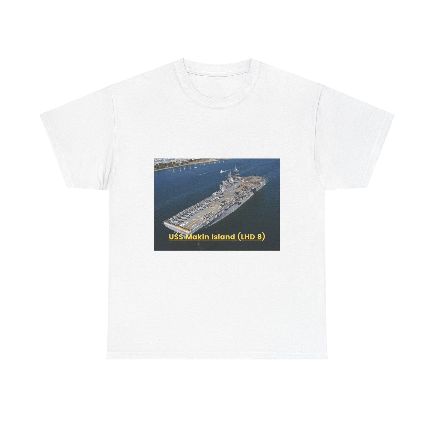 USS Makin Island (LHD 8) Navy POD Smileandlaughtees Unisex Heavy Cotton Tee T-Shirt