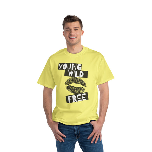 Young Wild Free SmileandLaughTees Beefy-T®  Short-Sleeve T-Shirt