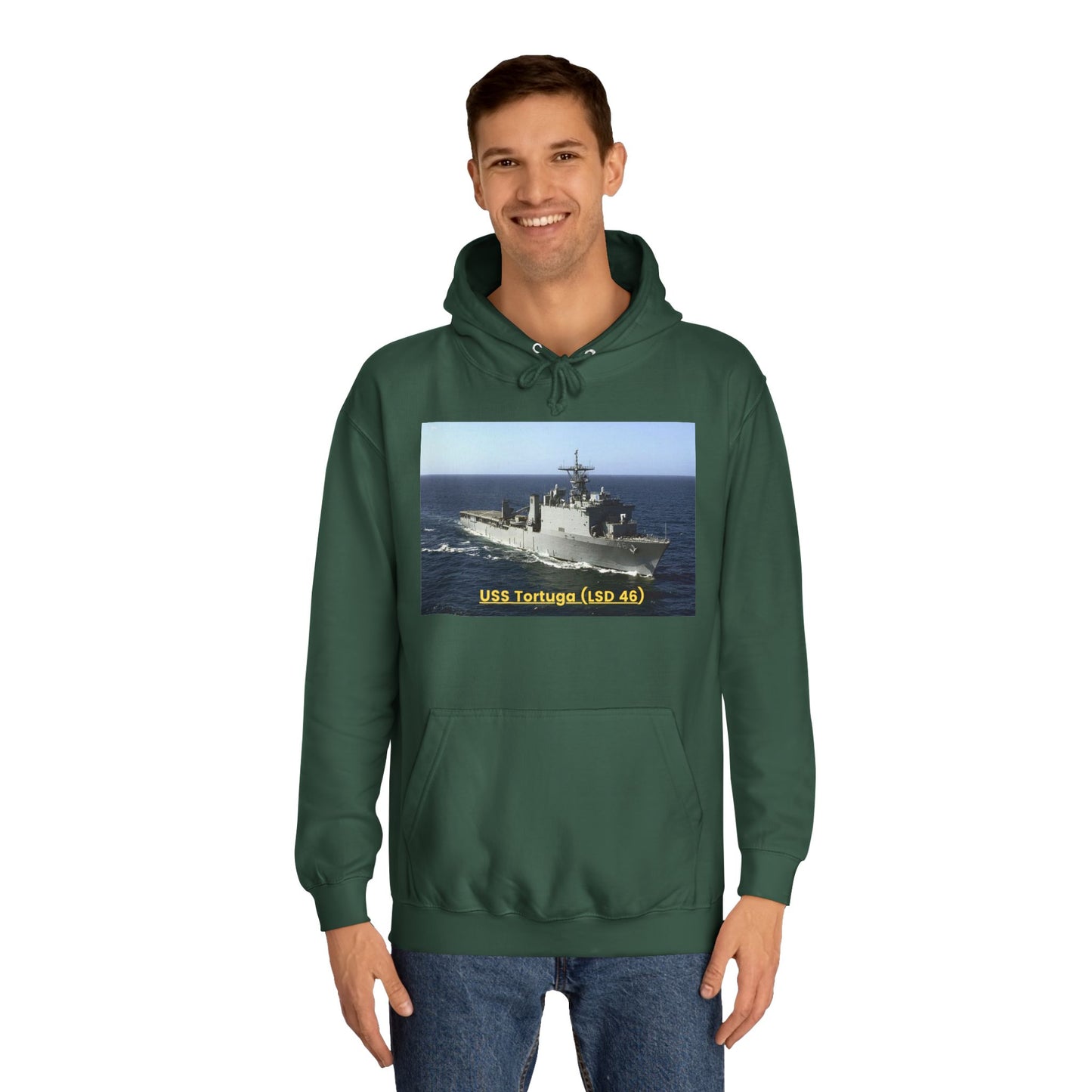 USS Tortuga (LSD 46) Navy POD Smileandlaughtees Unisex College Hoodie