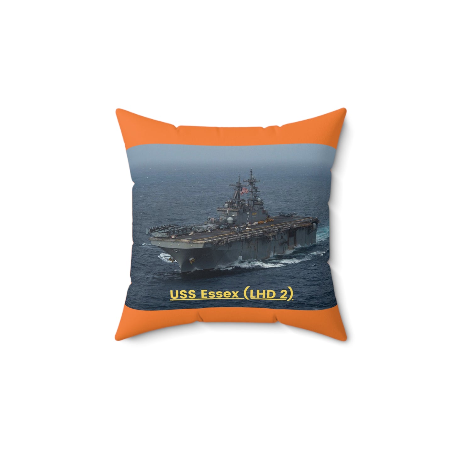 USS Essex (LHD 2) Navy POD Smileandlaughtees Spun Polyester Square Pillow