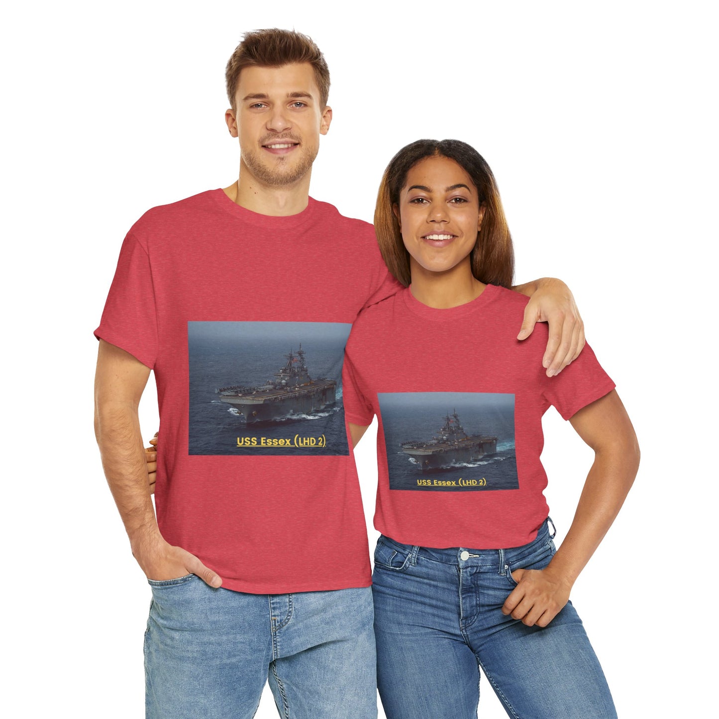 USS Essex (LHD 2) Navy POD Smileandlaughtees Unisex Heavy Cotton Tee T-Shirt