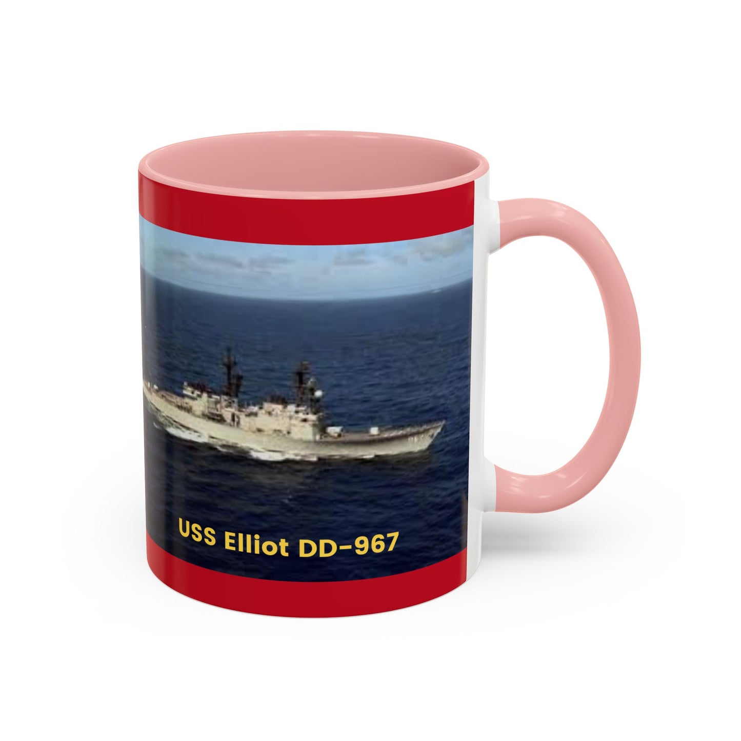 USS Elliot DD-967 Navy POD Smileandlaughtees Accent Coffee Mug (11, 15oz)