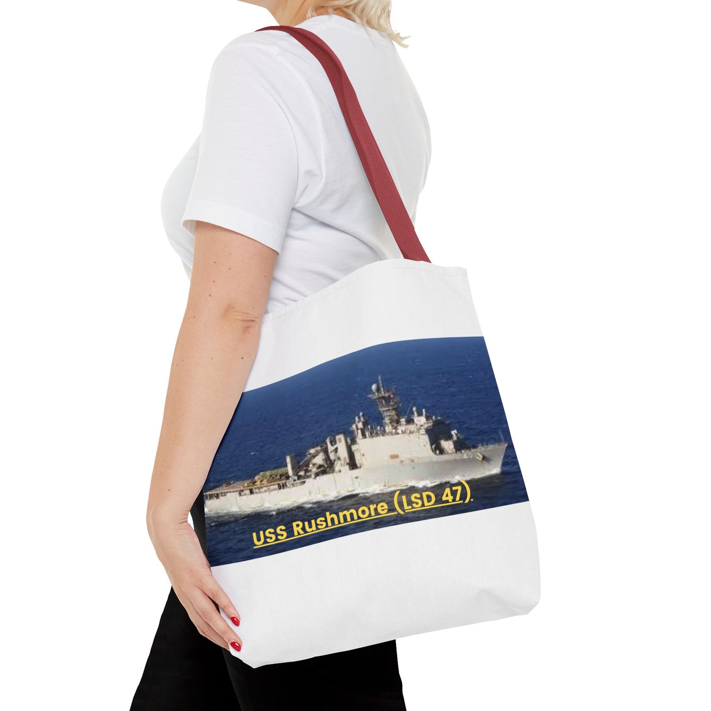 USS Rushmore (LSD 47) Navy POD Smileandlaughtees Tote Bag (AOP)