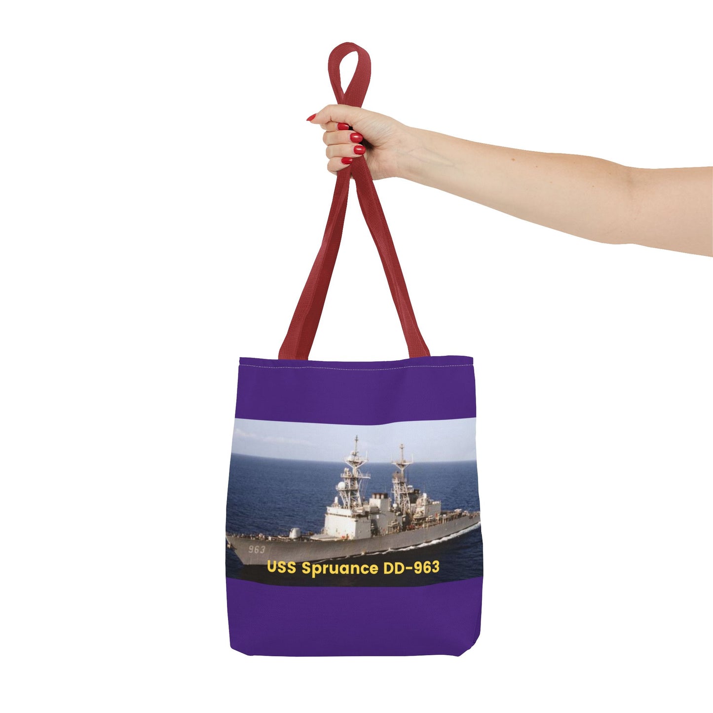 USS Spruance DD-963 Navy POD Smileandlaughtees Tote Bag (AOP)