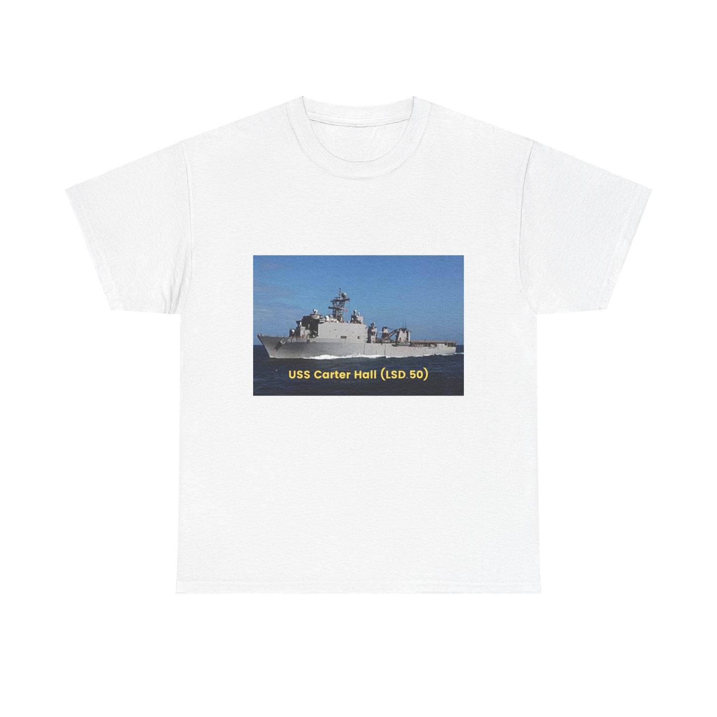 USS Carter Hall (LSD 50) Navy POD Smileandlaughtees Unisex Heavy Cotton Tee T-Shirt