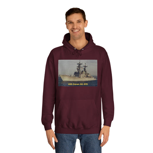 USS Caron DD-970 Navy POD Smileandlaughtees Unisex College Hoodie