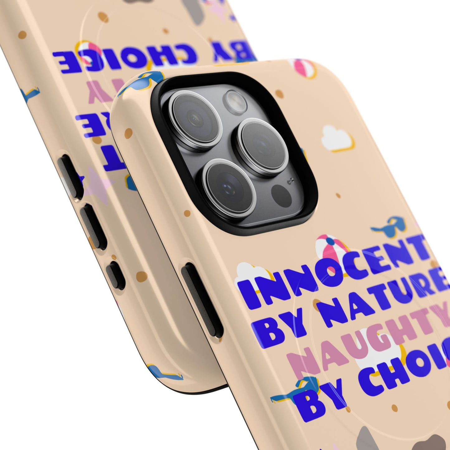 Innocent By Nature Naughty By Choice SmileandLaughTees Tough Magnetic Phone Case