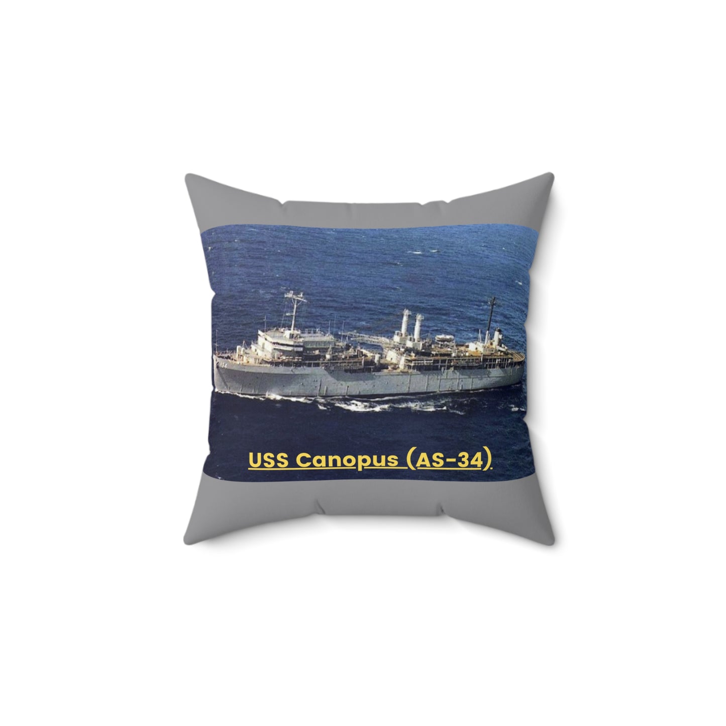 USS Canopus (AS-34) Navy POD Smileandlaughtees Spun Polyester Square Pillow