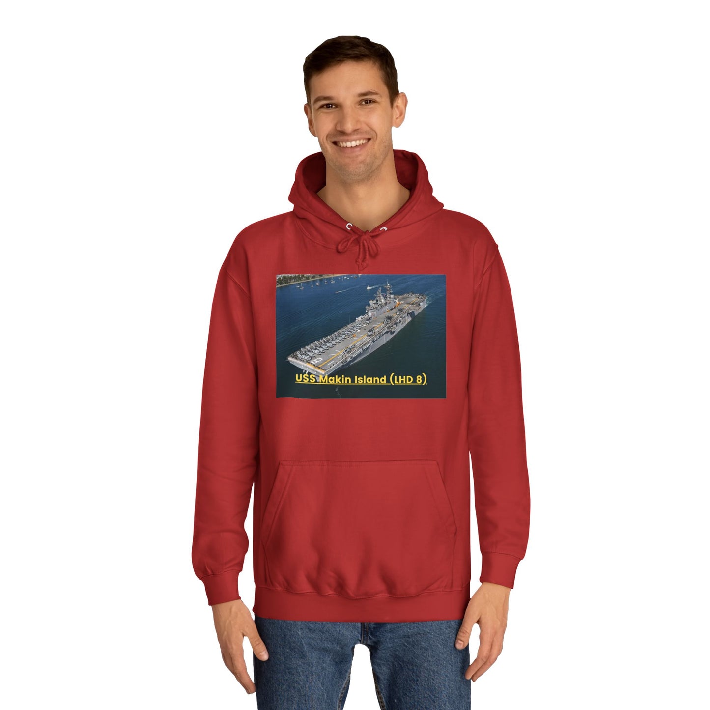 USS Makin Island (LHD 8) Navy POD Smileandlaughtees Unisex College Hoodie