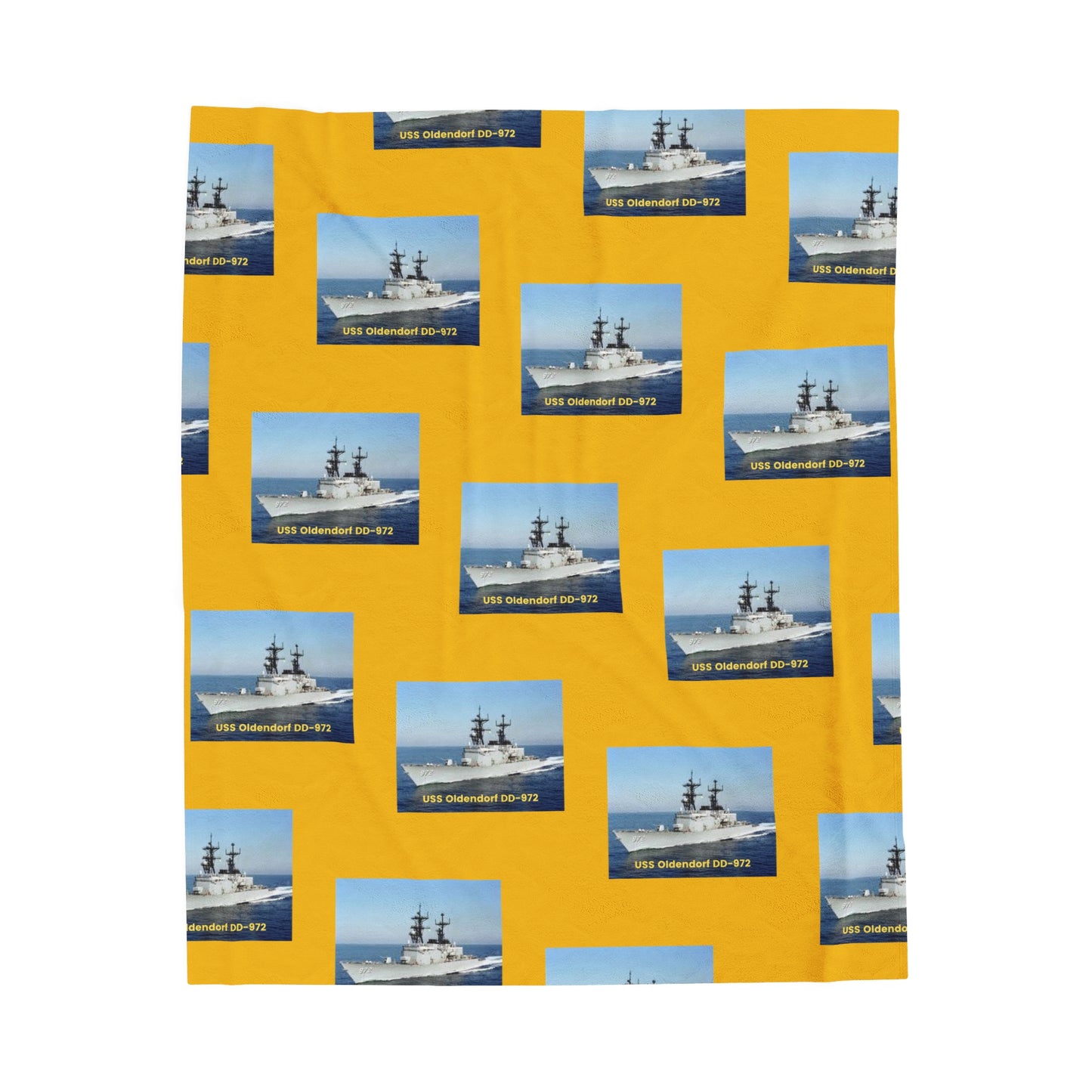 USS Oldendorf DD-972 Navy POD Smileandlaughtees Velveteen Plush Blanket