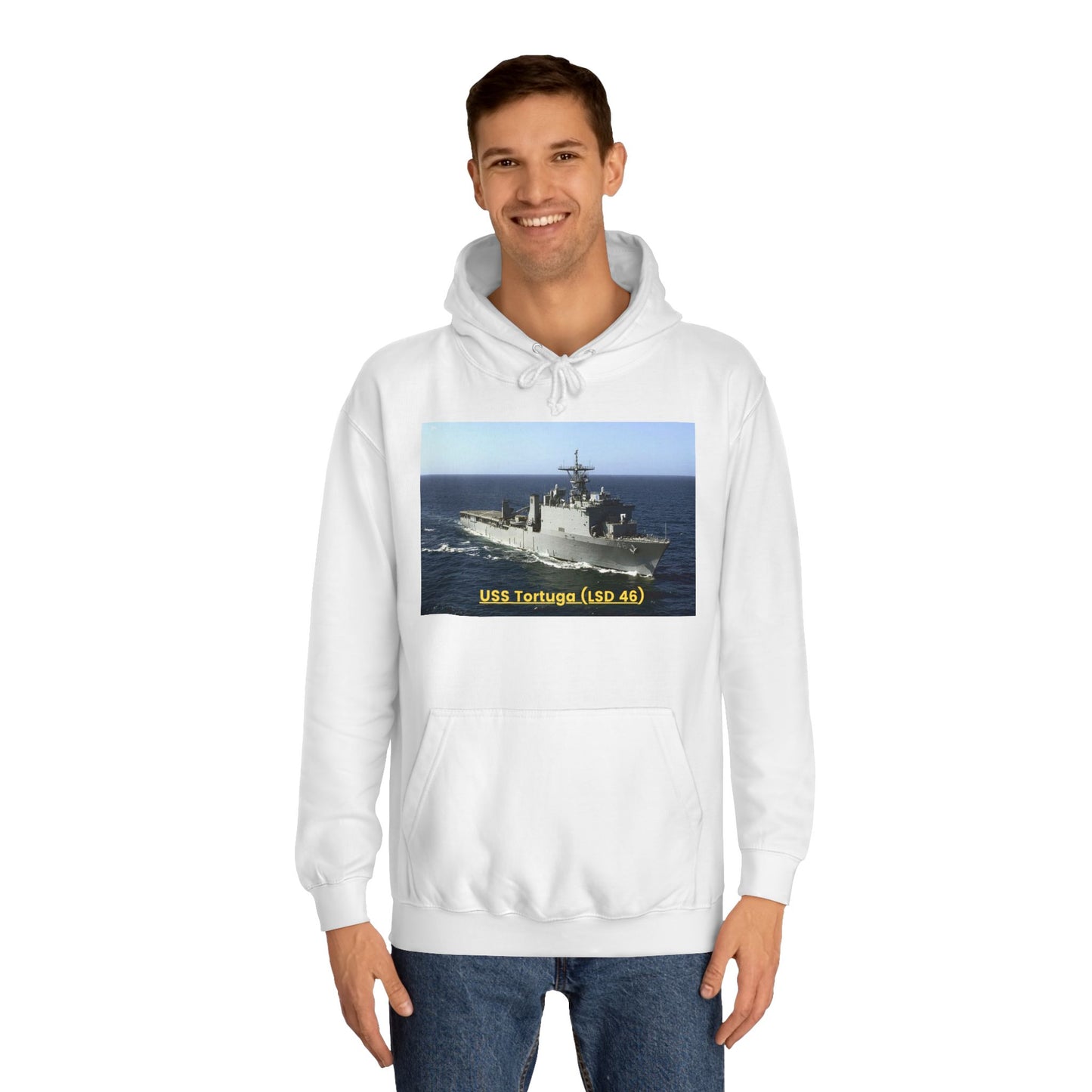 USS Tortuga (LSD 46) Navy POD Smileandlaughtees Unisex College Hoodie