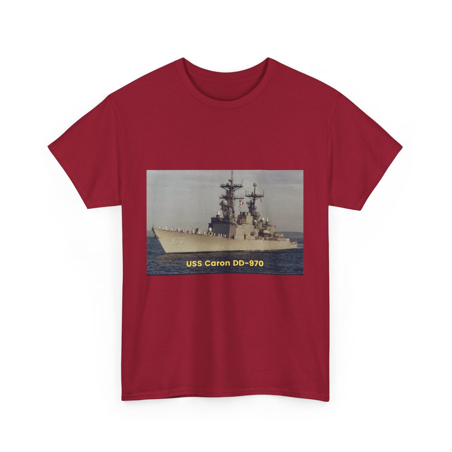 USS Caron DD-970 Navy POD Smileandlaughtees Unisex Heavy Cotton Tee T-Shirt