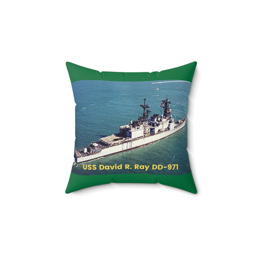 USS David R. Ray DD-971 Navy POD Smileandlaughtees Spun Polyester Square Pillow