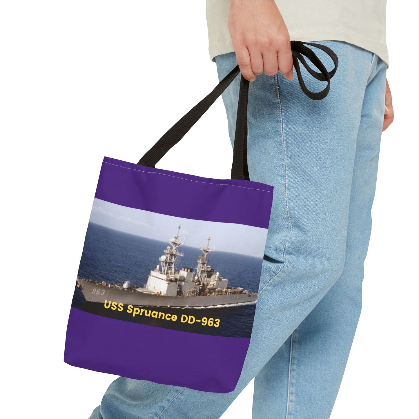 USS Spruance DD-963 Navy POD Smileandlaughtees Tote Bag (AOP)