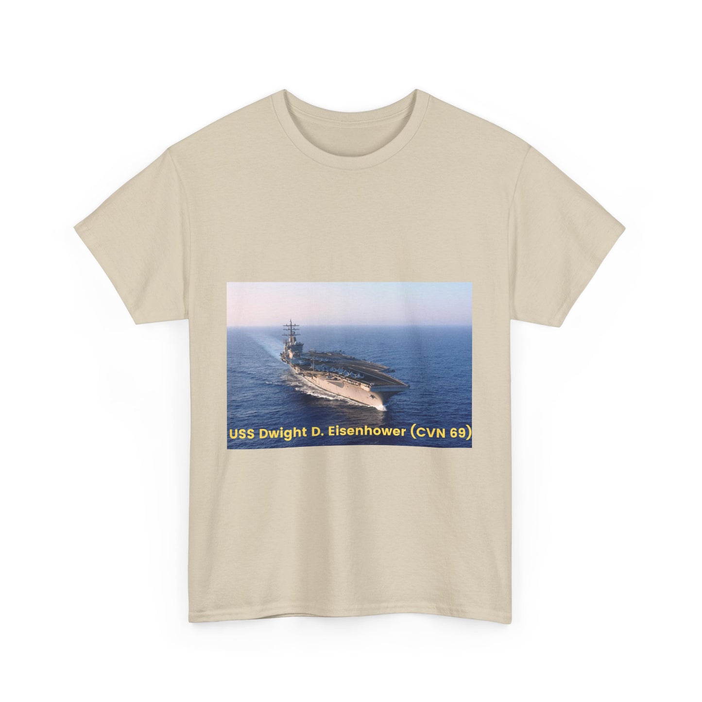 USS Dwight D. Eisenhower (CVN 69) Navy POD Smileandlaughtees Unisex Heavy Cotton Tee T-Shirt