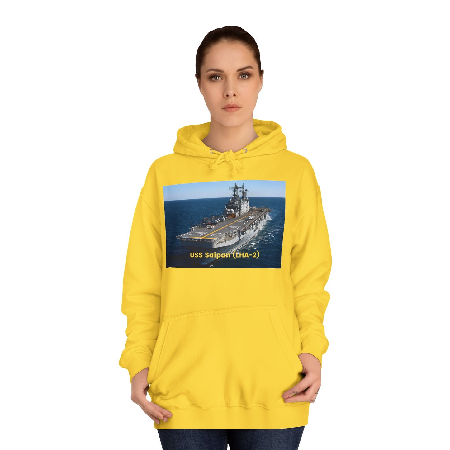 USS Saipan (LHA-2) Navy POD Smileandlaughtees Unisex College Hoodie