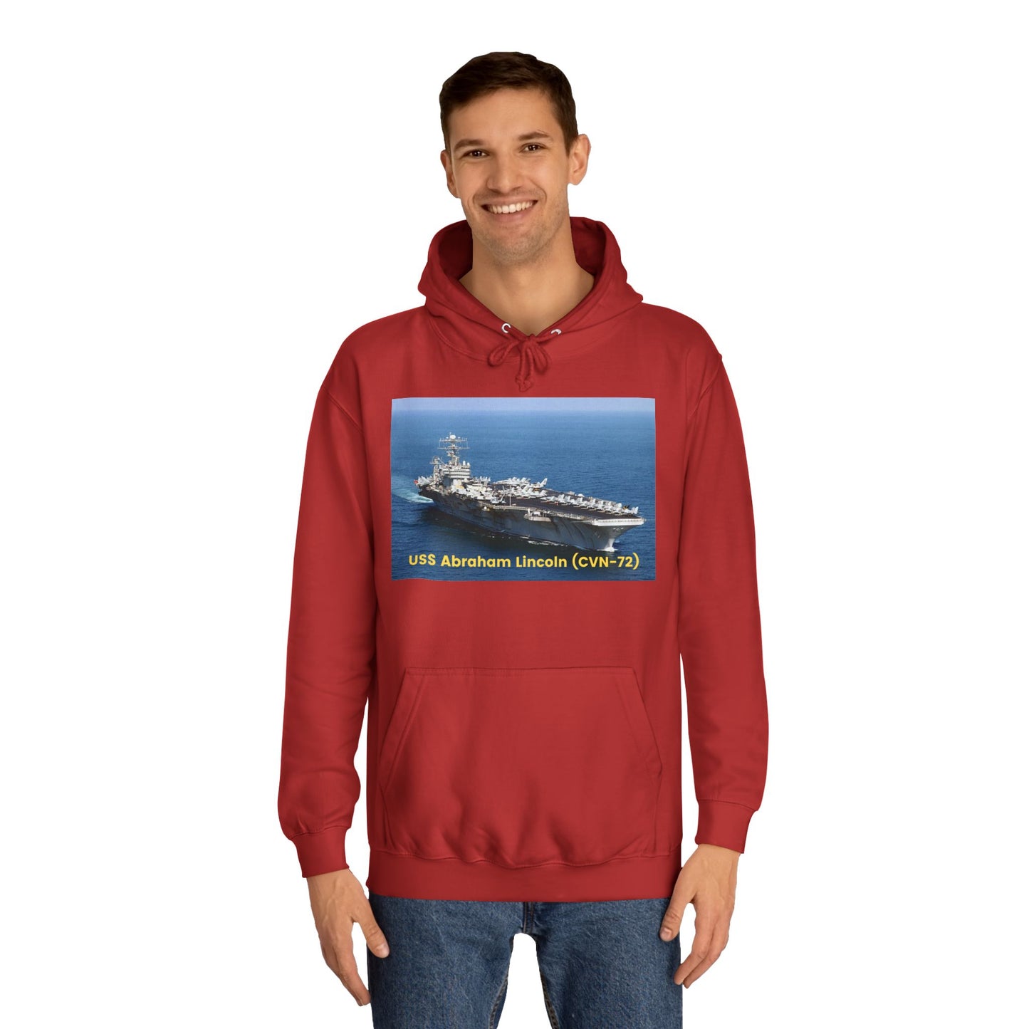 USS Abraham Lincoln (CVN-72) Navy POD Smileandlaughtees Unisex College Hoodie