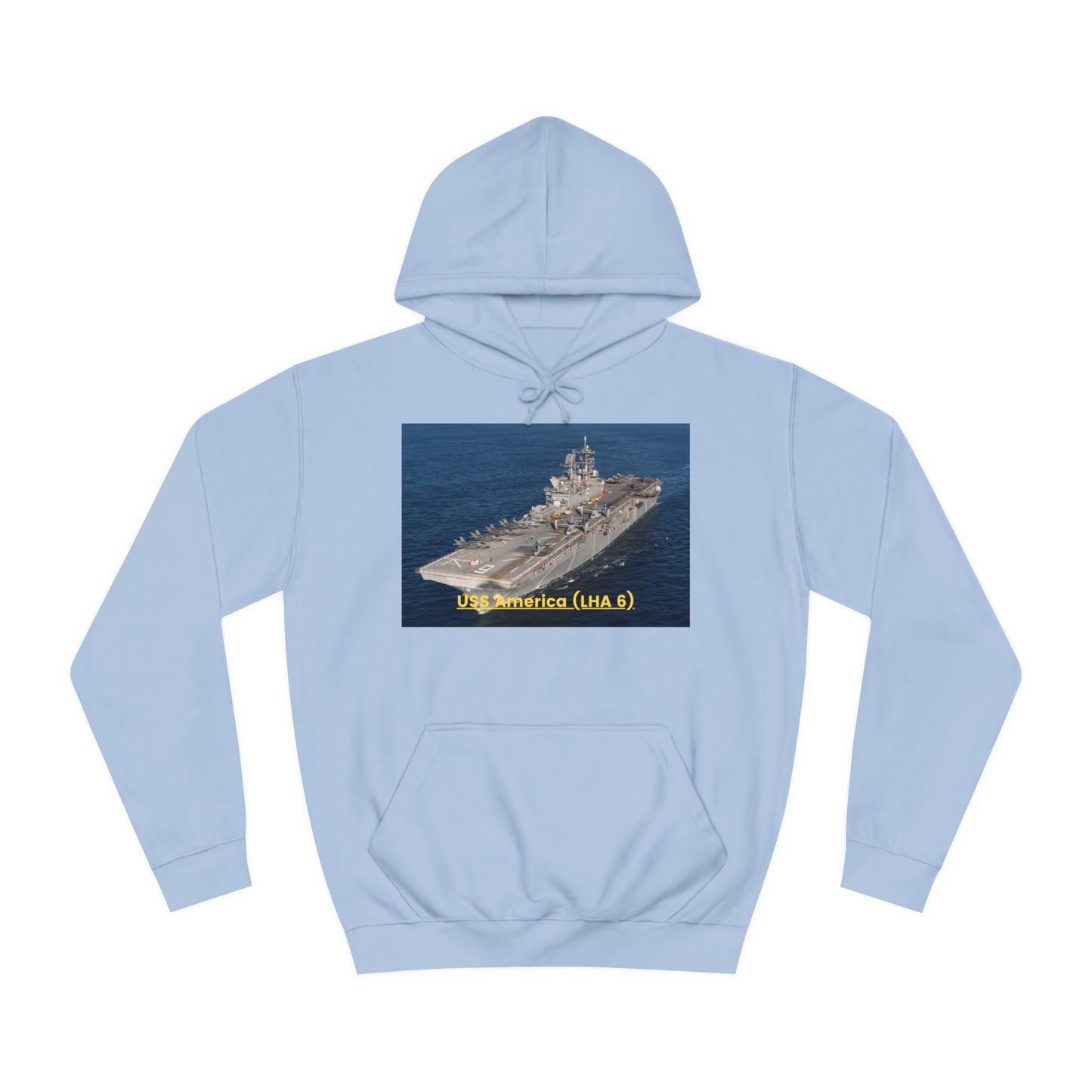 USS America (LHA 6) Navy POD Smileandlaughtees Unisex College Hoodie