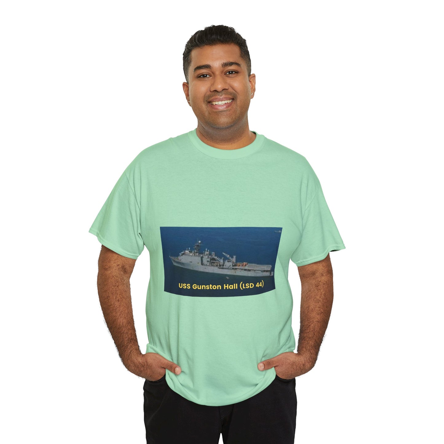 USS Gunston Hall (LSD 44) Navy POD Smileandlaughtees Unisex Heavy Cotton Tee T-Shirt